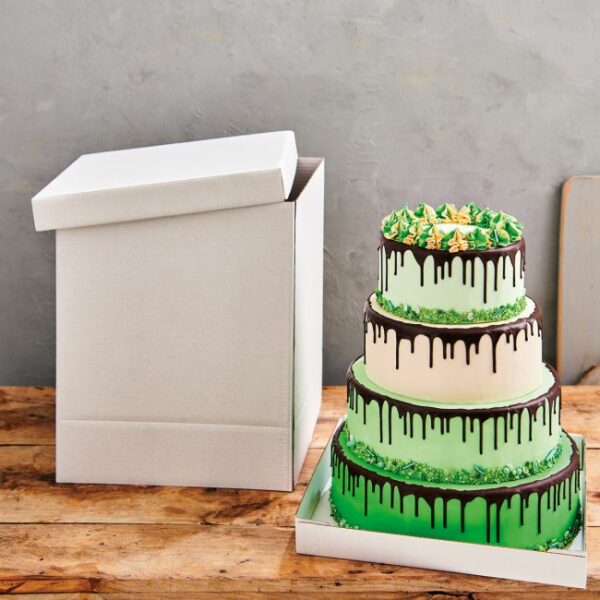 Boîte à gâteaux 25x25 Hauteur 25cm Funcakes - Perle Dorée